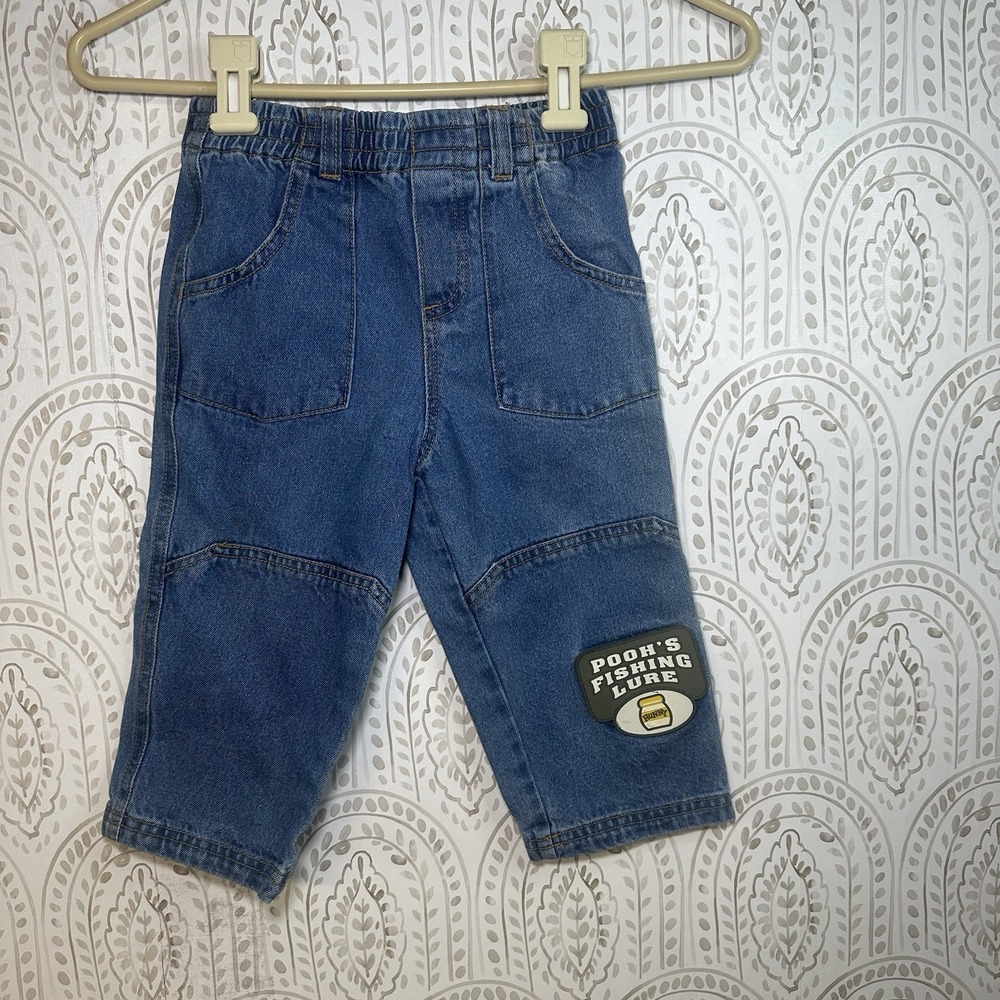 Vintage Disney Winnie the Pooh Toddler Jeans Pooh's Fishing Lure Patch 24 Months